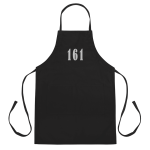 Apron against racism, fascism and antisemitism with the embroidery '161', which is short for 'antifascist action'