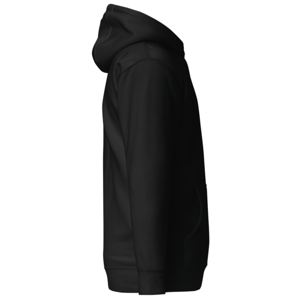 Sideview of a black hoodie